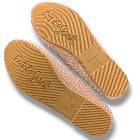 Cat & Jack Pink Dress Shoes with Sparkling Rhinestones Sz 3, 4 & 5 - Picture 5 of 9